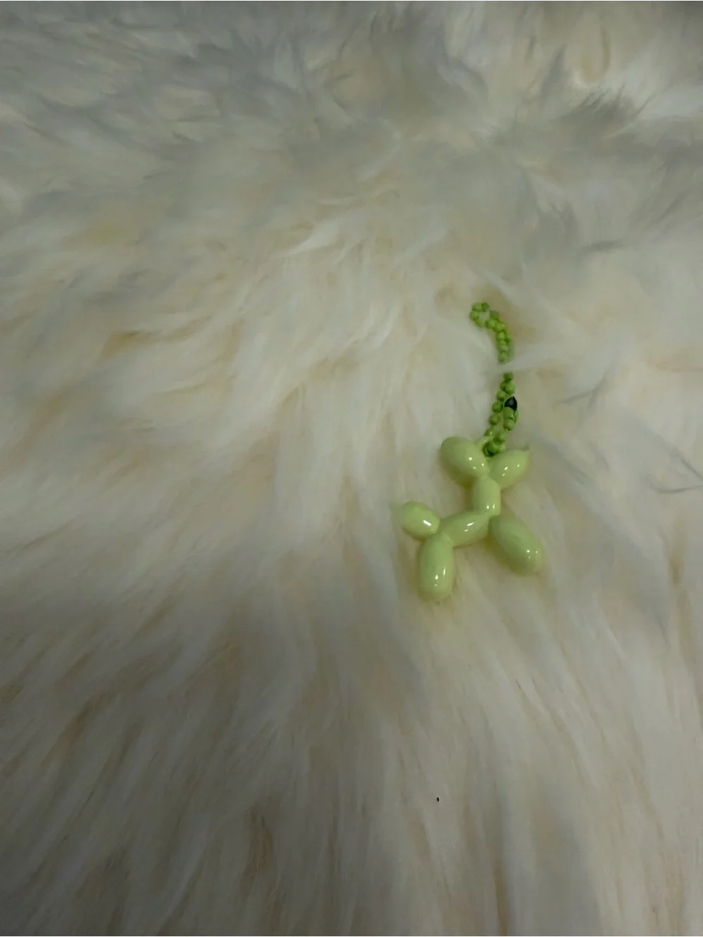 Lime Green Balloon Dog Charm Keychain
